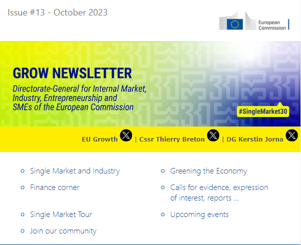 📣In case you missed it, the newsletter of <a href="/EU_Growth/">Internal Market, Industry, Entrepreneurship & SMEs</a> is out! The topics include:

✅#SingleMarket &amp; Industry
✅EU Industry Days 🇪🇺
✅High-Level Intellectual Property (IP)Conference
✅Single Market Tour
✅EU #SME Week

#jewellery #SMEs 💍

🔗Read more: tinyurl.com/bdfc89ve