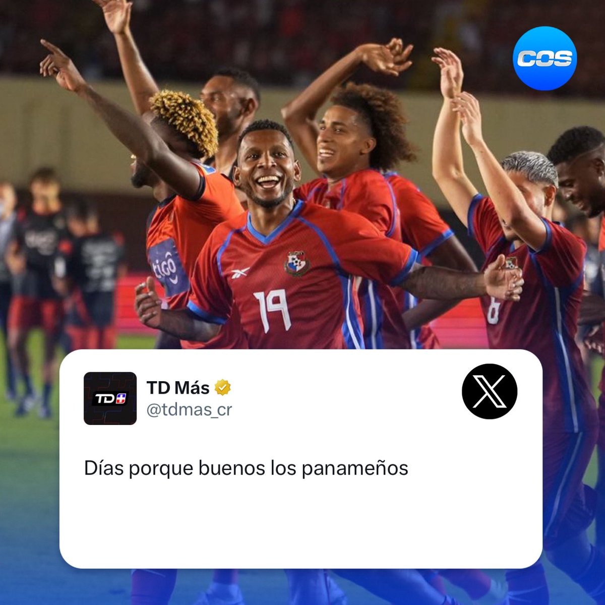 COSPanama's tweet photo. ¡Buenos los panameños! 😎😏

Así amanece la cuenta de @tdmas_cr 🇨🇷

#COSFC https://t.co/qTnhO3iP9W