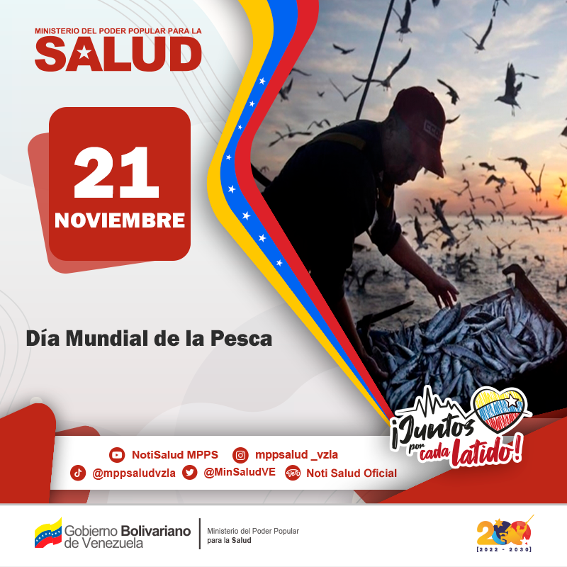 #Efemeride 🗓️ ||#TalDiaComoHoy #21Nov Día Mundial de la Pesca, en homenaje a las comunidades pesqueras de todo el mundo, así como destacar la importancia de la actividad pesquera para la vida humana. #JuntosPorCadaLatido #UnidadEstudiantil @NicolasMaduro @MagaGutierrezV