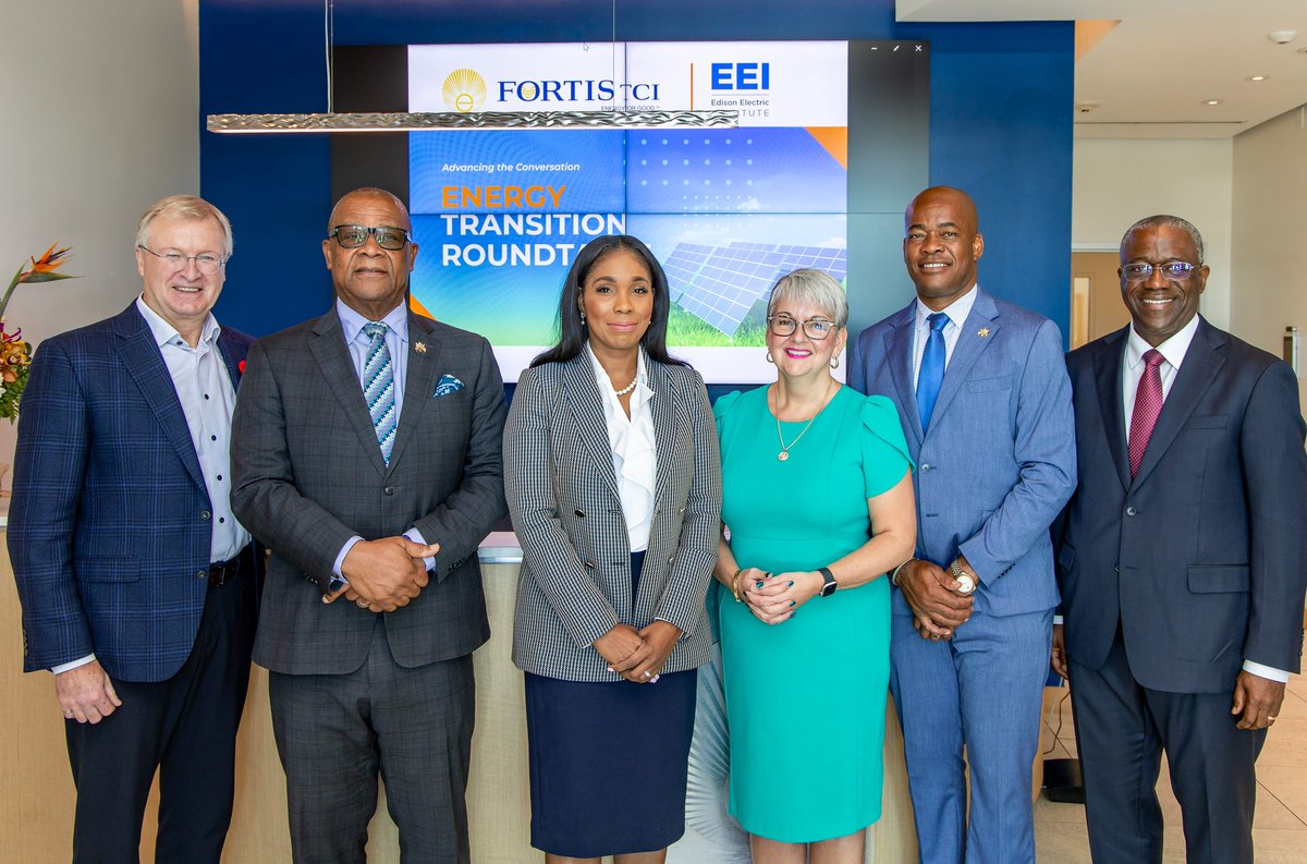 Forbesruth's tweet photo. FortisTCI welcomed Edison Electric Institute to TCI on Nov. 9, for an Energy Transition Roundtable, a continuation of our stakeholder conversations on renewable energy integration. Thanks to Dr. Lawrence Jones, Senior VP of Int’l Programs at EEI for making the event happen. https://t.co/J4425eRnwr