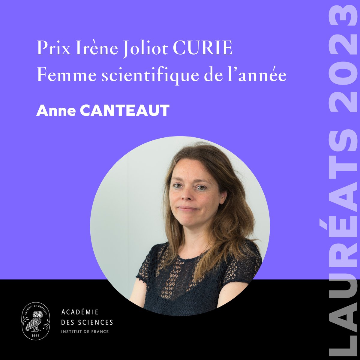 🔴 En direct de la 2e cérémonie de remise des #prixAcadSciences 2023 !

🥇Anne CANTEAUT, Directrice de recherche dans l'équipe-projet <a href="/Inria/">Inria</a> COSMIQ, lauréate du prix Irène Joliot CURIE - Femme scientifique de l’année

👉 youtube.com/live/EjdG1tQj8…

ℹ️ academie-sciences.fr/fr/Laureats/la…
