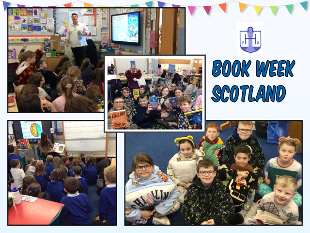 We celebrated Book Week with guest readers, Authors Live events, a Book Fair and a Readathon! P4/5 participated in an incredible writing workshop with author Christopher Mackie who signed copies of his book, Cloudlanders. Thanks to Aileen at The Ginger Cat Bookshop for organising