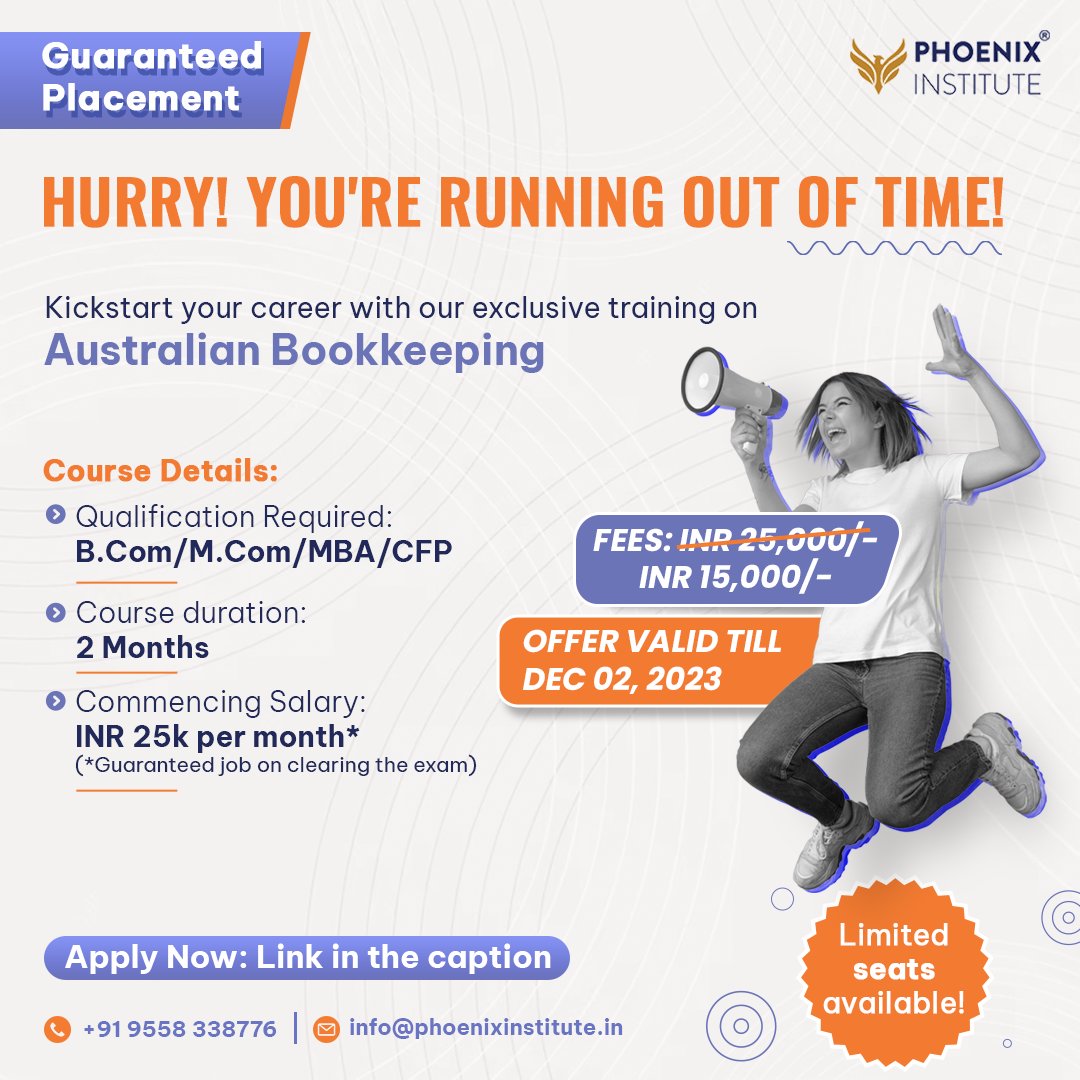 phoenixusedu's tweet photo. Want to Have a Thriving Career? Join Our Australian Bookkeeping Course Today!
 
Link to Enroll: https://t.co/QNSdWy51yp

#Bookkeeping #AustralianBookkeeping #course #PhoenixInstitute https://t.co/yr8p2pJ8AU