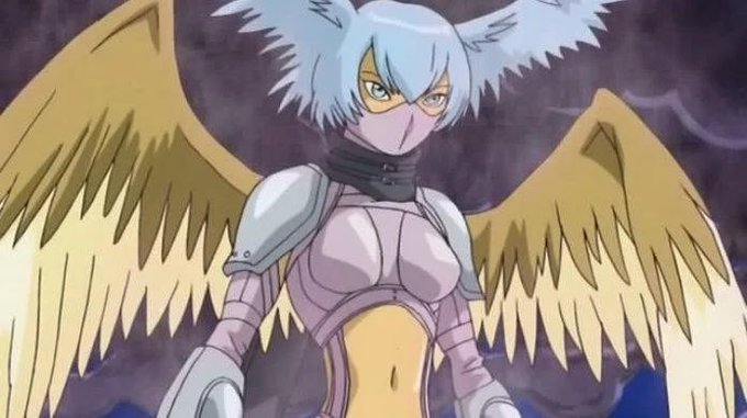 feeling very meh today, send me your favorite Digimon and why.  This is mine. Zephyrmon. Shes how I knew