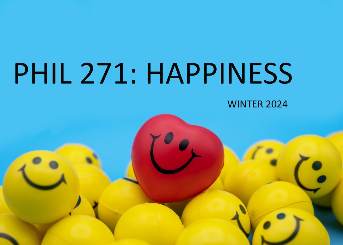 Winter course offering: PHIL 271 Happiness
For full course description visit:
uwaterloo.ca/philosophy/und…