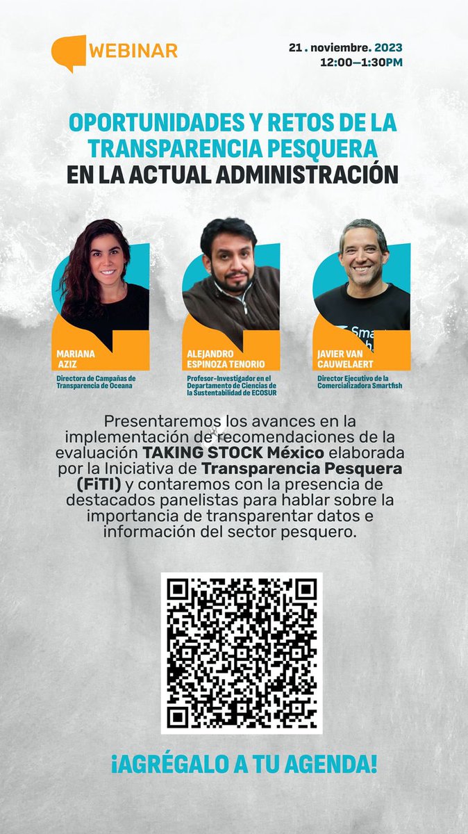 AnaHayashida's tweet photo. ¿Cómo estamos en #transparencia en el sector #pesca? No te pierdas en unas horas nuestro webinar “Oportunidades y retos de la transparencia pesquera” por nuestro canal de FB @CausaNatura https://t.co/UXc3xUnEGz