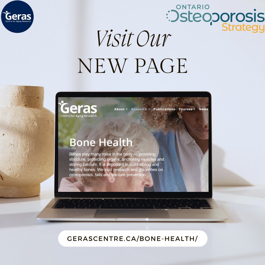 Introducing the new Bone Health section of the @GERASCentre website! This section covers new 🦴 research, guidelines for fracture prevention in long-term care, falls and fracture prevention. Share with your networks ⬇️ gerascentre.ca/bone-health/