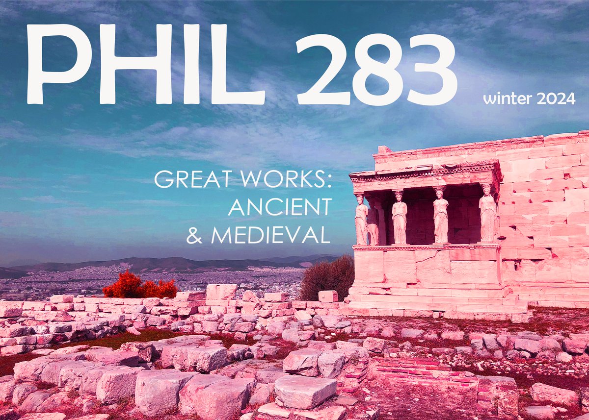 Winter course offering: PHIL 283 Great Works: Ancient and Medieval
for full course description visit: uwaterloo.ca/philosophy/und…