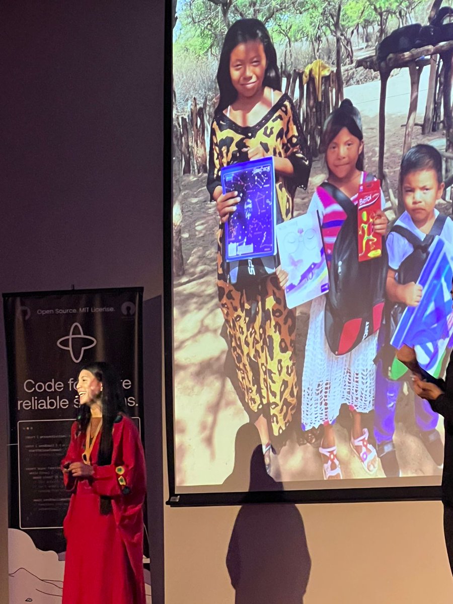 I want to share my gratitude to the JSConf for giving me the opportunity to share the reality of the indigenous people in Guajira. Representing the indigenous community in Colombia and being an example as a woman in STEM was an honor.  <a href="/jsconfco/">JSConf Colombia</a>
<a href="/pionerasdev/">Pioneras</a>