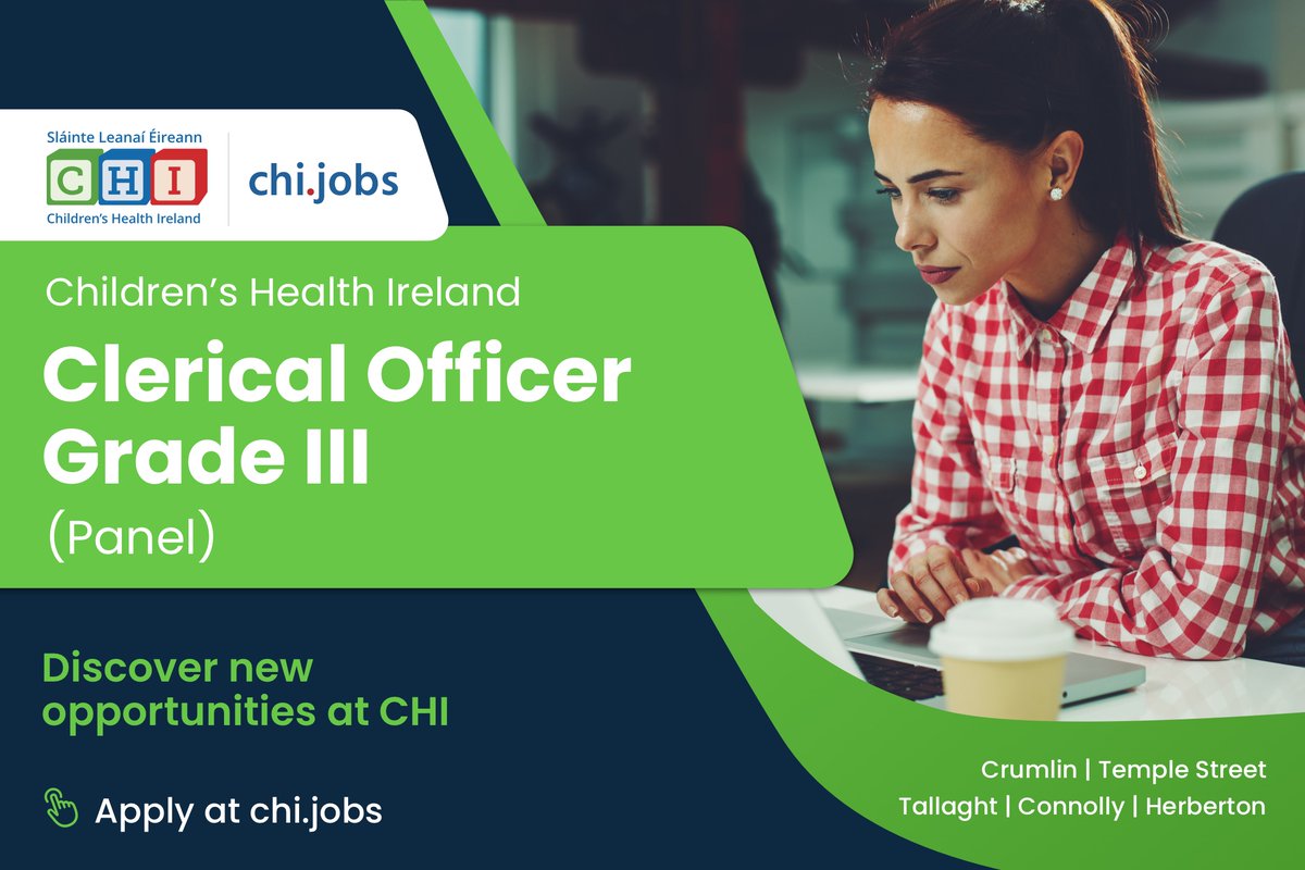 CHI values what you might bring to our network. Applications are invited for the role of Clerical Officer (Grade III). Apply at: ow.ly/PBOx50Q9Sb4