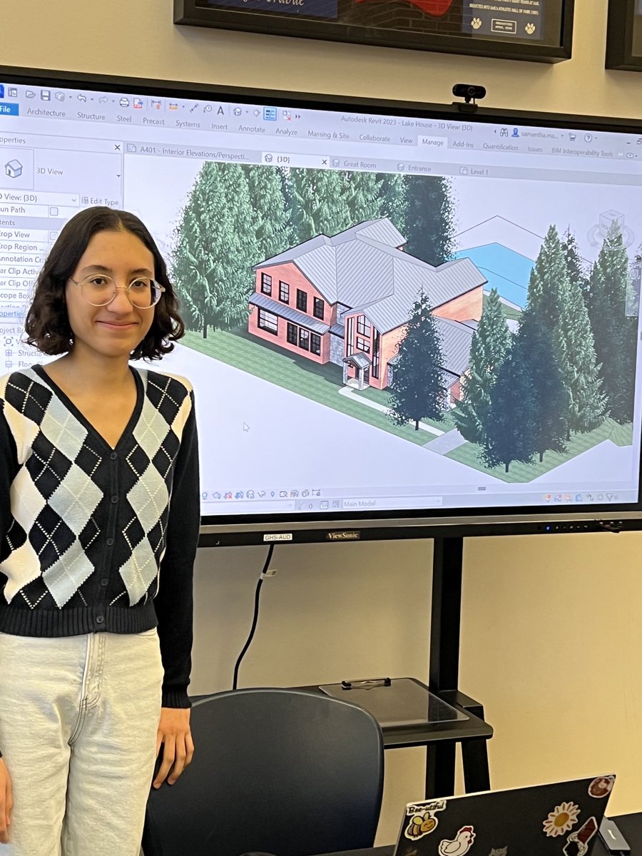 GHS engineering students showcasing skills! Laser engraving, 3D scanning, architectural modeling, and robotics are on display at careers and coffee event.