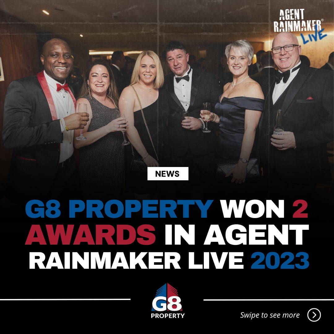 Thrilled to announce G8 Property's double triumph at Agent Rainmaker Live 2023.🏆🌟
#G8Property #LettingAgencyUK #PropertyManagementUK #G8Success #AgentRainmakerLive #DoubleVictory #SuccessInProperty #TopAgent #RealEstateExcellence #RealEstateLeaders #AwardWinners #DoubleVictory