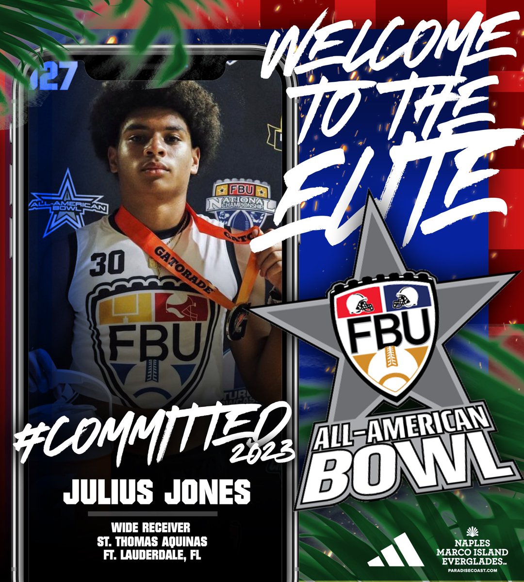 WELCOME TO THE ELITE 🌴 #FBUPathAlum Julius Jones punched his ticket to the #FBUAllAmerican Bowl 2023 👀 See you in Naples, FL this December 🔥 #FBU #GetBetterHere