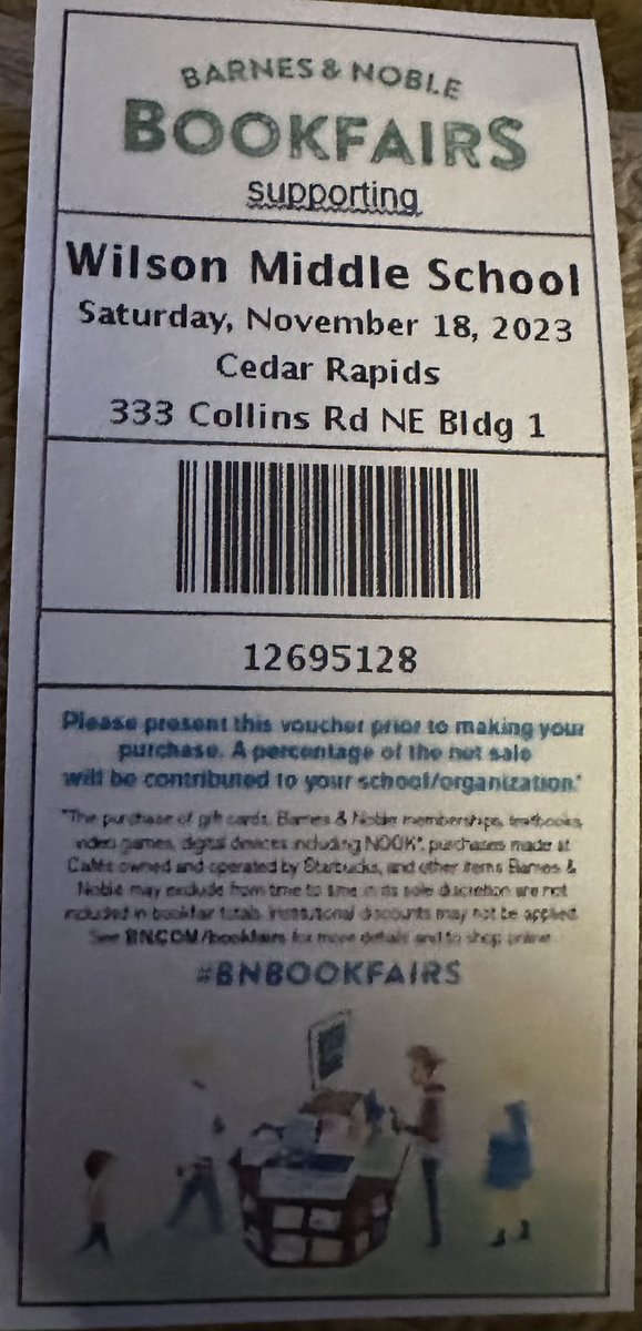 Our online Barnes &amp; Noble Book Fair goes through November 23. Use the Book Fair ID provided in the picture at checkout and a portion of the sale will go to Wilson Middle School Library.