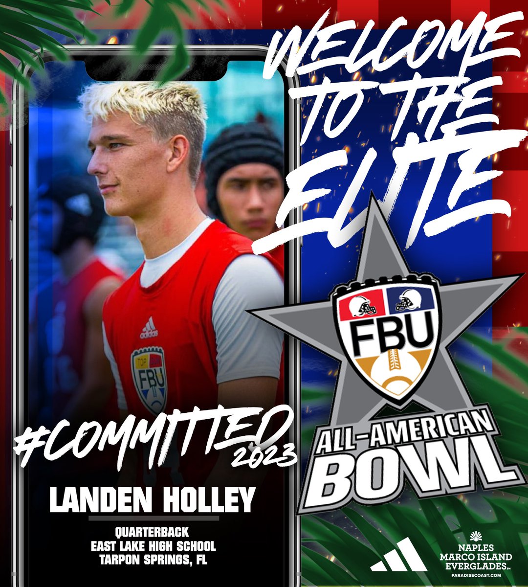 WELCOME TO THE ELITE 🌴 #FBUPathAlum @LandenHolleyQB punched his ticket to the #FBUAllAmerican Bowl 2023 👀 See you in Naples, FL this December 🔥 #FBU #GetBetterHere