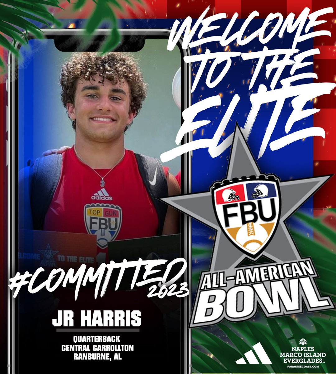 WELCOME TO THE ELITE 🌴 #FBUPathAlum @JRobHarris2 punched his ticket to the #FBUAllAmerican Bowl 2023 👀 See you in Naples, FL this December 🔥 #FBU #GetBetterHere