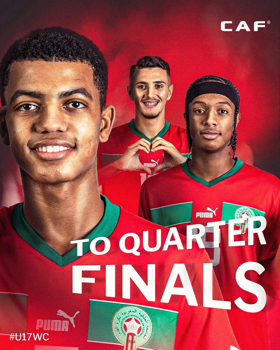 MoroccoTEnglish's tweet photo. الى ربع نهائي كأس العالم تحت 17 سنة FIFA إندونيسيا 2023™ 🦁🇲🇦 #المغاربة_لا_يخاطبهم_الا_ملكهم   🇲🇦 #الله_الوطن_الملك https://t.co/5fEFJpyHPd