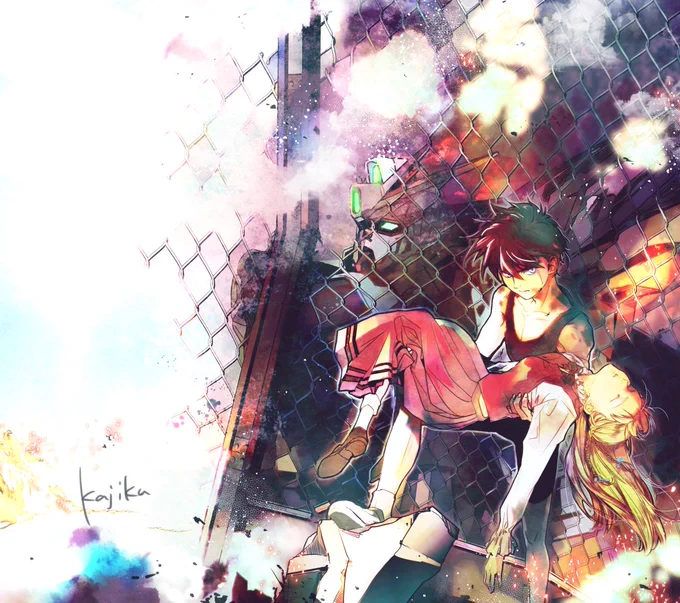3月のペーパーに描いたヒイリリ絵に色をつけてみました。TV初期はこういう感じなんで…私のせいで最初からイチャップルだと思われたら申し訳ないでも最後はラブラブですよ～! 