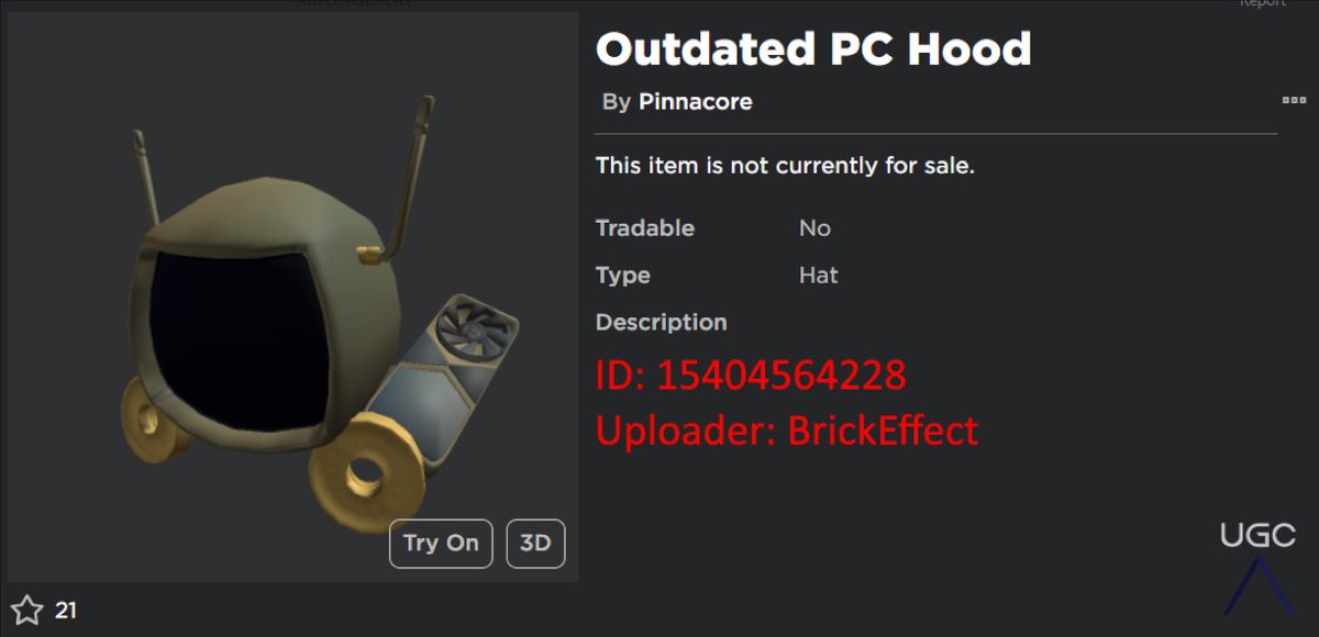 Peak” UGC on X: UGC creator onift uploaded 2 1:1 copies of the item Epic  Vampire Face. #Roblox #RobloxUGC  / X