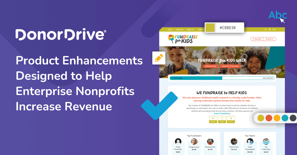 Exciting News! 📢 We’re thrilled to introduce our newest product enhancements including embedded donation forms and enhanced site design capabilities.

Learn about these features and more: bit.ly/DonorDriveProd…