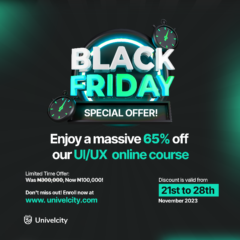 univelcity's tweet photo. Univelcity's Massive Black Friday Offer is here! 

Elevate your tech career! Enjoy 50% OFF our online Cybersecurity, Data Science, &amp; Product Management courses, plus 65% OFF our UI/UX course!💡

Seize the opportunity, invest in your future! 

Offer ends Nov 28th. Enroll now!