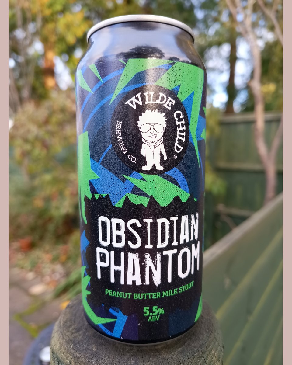 Obsidian Phantom a 5.5% Peanut Butter Milk Stout from #wildechildbrewingco Colour black. Flavour chocolate, coffee, creamy with a hint of peanut butter. 6.75/1

#peanutbutter
#peanutbutterstout
#milkstout
#beermilkstout
#craftbeermilkstout
#stoutbeer
#beerstout
#stoutlover
