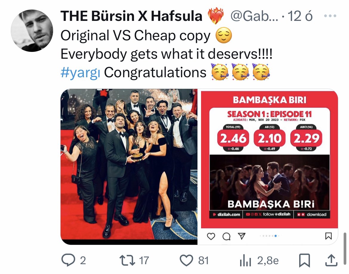 szilvivo's tweet photo. Fans of a celeb-influencer with failed dizis say that?😂
… the story got an Emmy👏not the actors😜
But let's not forget that the director couldn't get anything out of your international star😂
Everybody gets what it deserves😜
#yacokshit #loserfandom
#hafker #KeremBürsin https://t.co/mdwuPT9nJp