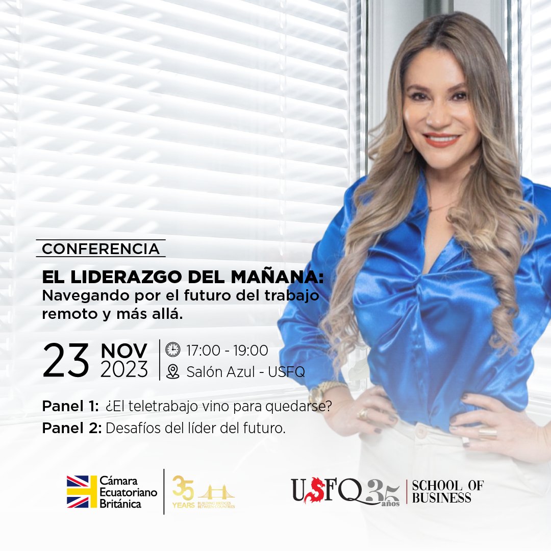 Nuestra CEO, <a href="/merce_cordova/">Mercedes Córdova</a>, participará como una de las ponentes en “Liderazgo del Mañana: Navegando por el futuro del trabajo remoto y más allá”.  Un evento realizado por la <a href="/USFQ_Ecuador/">Universidad San Francisco de Quito</a>  junto a la <a href="/CamaraEcuBrit/">Cámara Ecuatoriano Británica</a>.
#comunicación #mc #estrategia #empresas