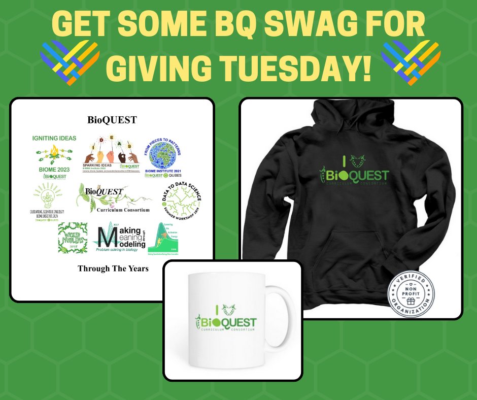 Shopping for your #STEMeducation sweetpea? How about awesome BQ #swag, including our brand new t-shirt featuring the amazing BioQUEST logos through the years! bit.ly/BQ-store #GivingTuesday