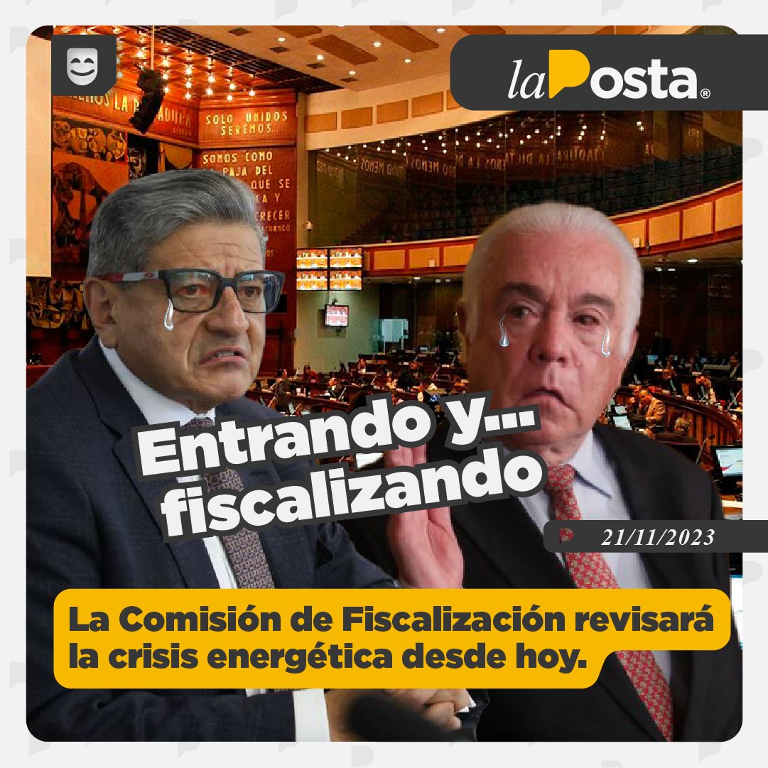 LaPosta_Ecu's tweet photo. ¿Creyeron que se escaparían? Pues quizás sí, pero la Comisión de Fiscalización de la Asamblea Nacional se reúne desde hoy para caerles a Fernando Santos Alvite y todos los responsables de la crisis energética. https://t.co/mVHpiMvyj4