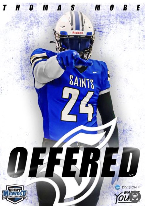 I am extremely blessed to announce that I have received my first offer from Thomas More University. Thank you <a href="/CoachNorwell/">Chris Norwell</a> <a href="/bcmoore22/">🏈Bryan Moore🏈</a> for this opportunity!