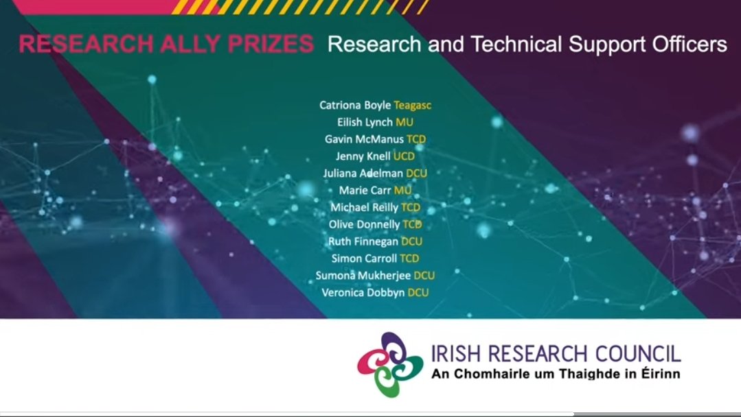 LynchEilish's tweet photo. Thank you to all who nominated Marie Carr and I for @IrishResearch Research Ally Awards!  Delighted &amp; honoured 😀 

It takes a village to bring ideas to life as research projects - glad to make a contribution &amp; to work with so many excellent researchers @MaynoothUni @MU_Research https://t.co/RrijAu8lJ7