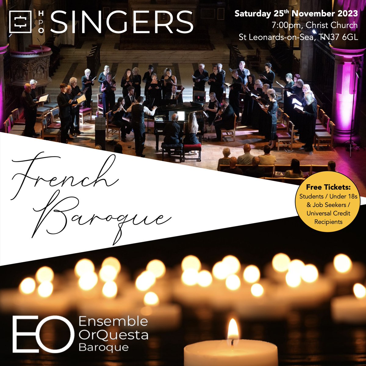 Hastings Philharmonic Orchestra (@hastingsphil) on Twitter photo Escape a cold, damp November evening and join us in the warmth of Christ Church St Leonards.
We look forward to welcoming you to a candlelit performance of gorgeous French Baroque music, performed by the #HPOSingers with <a href="/Ensemble_OrQ/">Ensemble OrQuesta</a> Baroque.
@Visit1066
hastingsphilorchestra.co.uk/25th-november-… Escape a cold, damp November evening and join us in the warmth of Christ Church St Leonards.
We look forward to welcoming you to a candlelit performance of gorgeous French Baroque music, performed by the #HPOSingers with <a href="/Ensemble_OrQ/">Ensemble OrQuesta</a> Baroque.
@Visit1066
hastingsphilorchestra.co.uk/25th-november-…