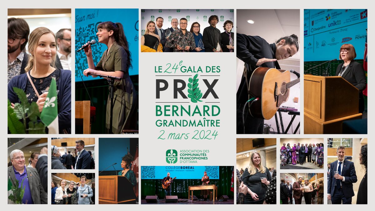 L'ACFO Ottawa présente son 24e Gala des prix Bernard Grandmaître!
Rejoignez-nous à la Maison de la francophonie d’Ottawa le samedi 2 mars à 18h pour reconnaître l'excellence franco-ottavienne. Performances, réseautages et bien plus sont au menu!

🎟️: shorturl.at/jFLT3