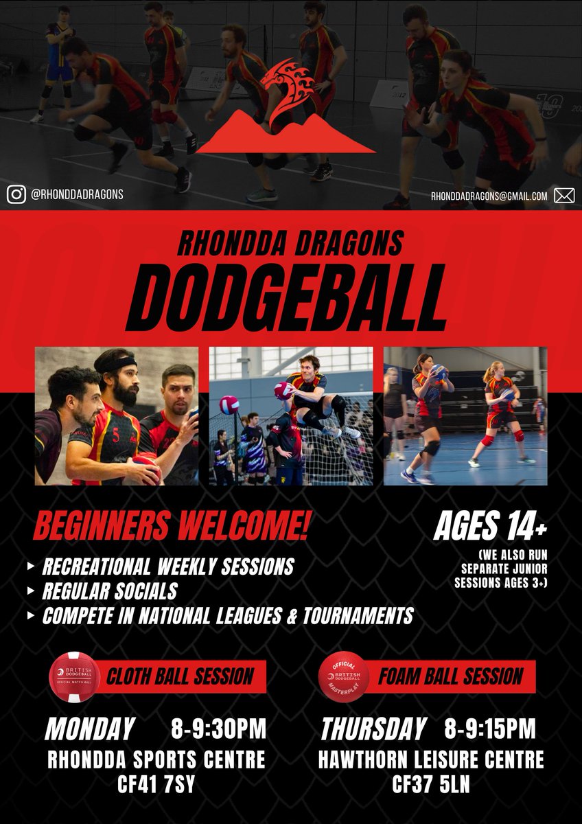 Here are our brand new leaflets!

We are running FREE taster sessions in local primary and secondary schools. If you have not got a taster booked in yet, please send us a message or get in touch with <a href="/SportRCT/">Chwaraeon RhCT | Sport RCT</a> to arrange one! 🐉

We hope to see you soon! ❤️🖤
