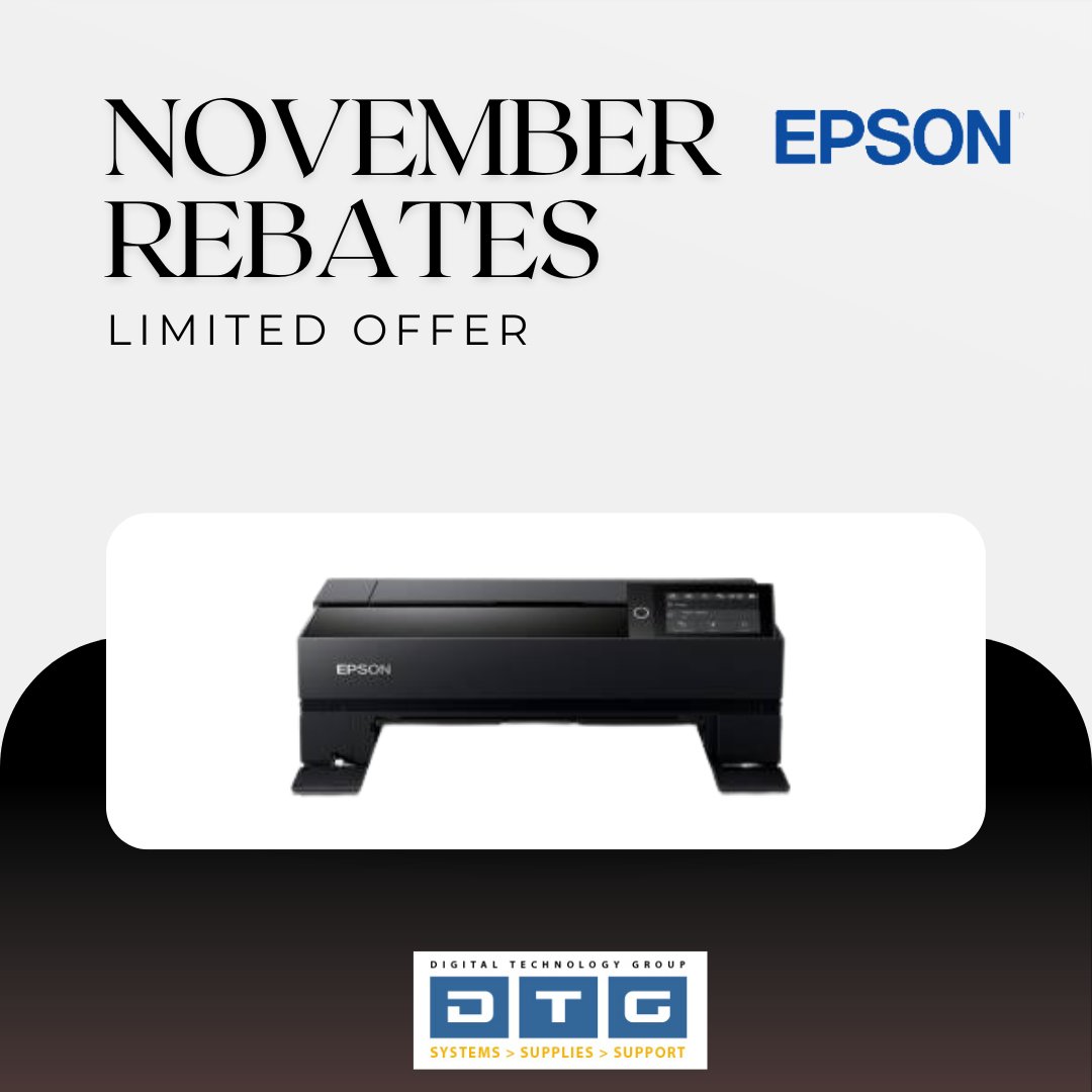 Ready to make your designs pop and take your projects to the next level? Don't miss out on these November Epson rebates. lnkd.in/gR-_mpdw #NovemberSavings #EpsonRebates #PrintingInnovation #UpgradeNow