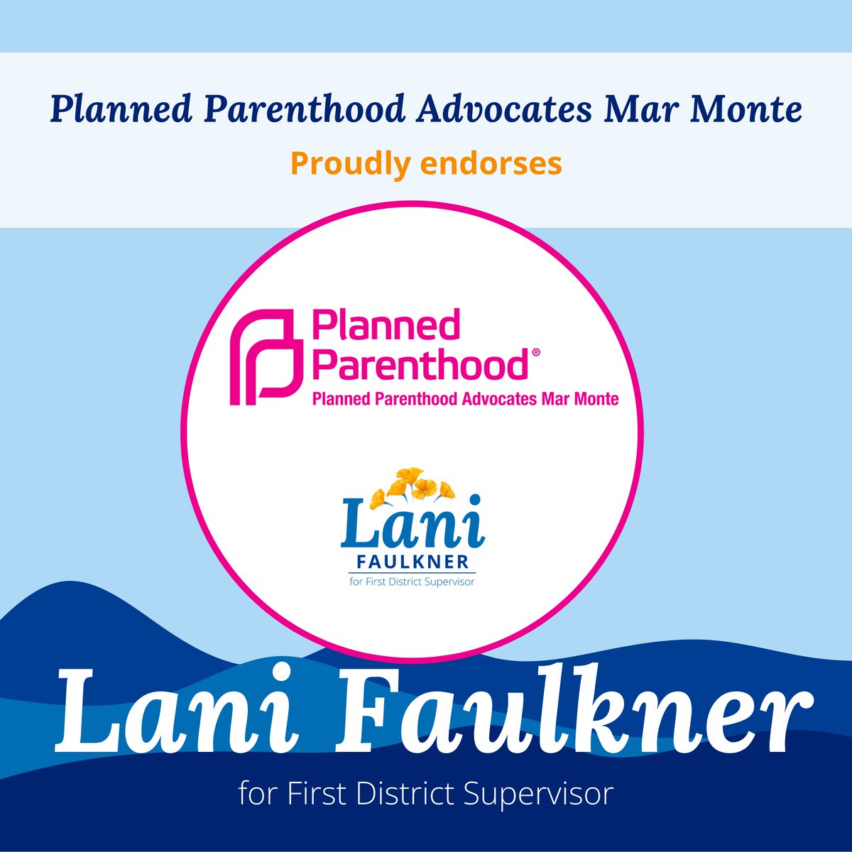 Lani4Supervisor's tweet photo. I am honored to join Planned Parenthood and the many leaders in our community that help serve as a voice for those who are voiceless in their own communities. https://t.co/qHoILHS5BO