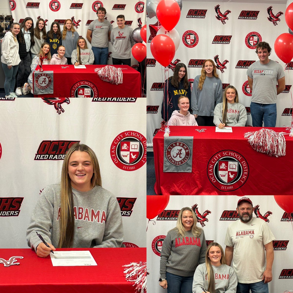 OCRedRaiders's tweet image. Congratulations to Adison Conti on signing her NLI to continue her rowing career at Alabama University.  #RowTide. #WeAreOCSD