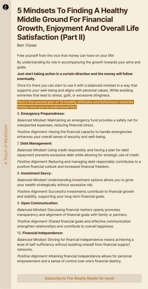 yours2source's tweet image. 🧠 5 Mindsets To Finding A Healthy Middle Ground For Financial Growth, Enjoyment And Overall Life Satisfaction (Part II)