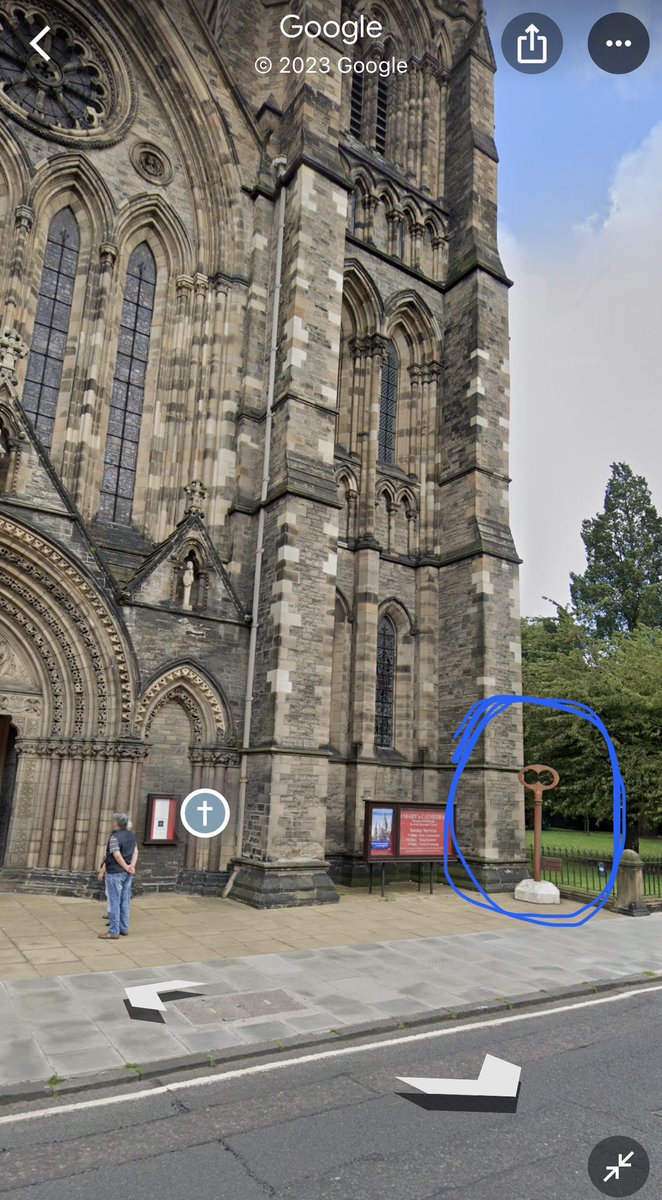 BarbaraArmstr73's tweet photo. St Mary’s Cathedral  pictured here in the West End of Edinburgh, has the Awda (right of return) key at it's entrance. A symbol of Palestinian refugees’ right to return, given to them in international law.
Seems an appropriate time to highlight. There's been no mention locally. https://t.co/XIHN00uHm5