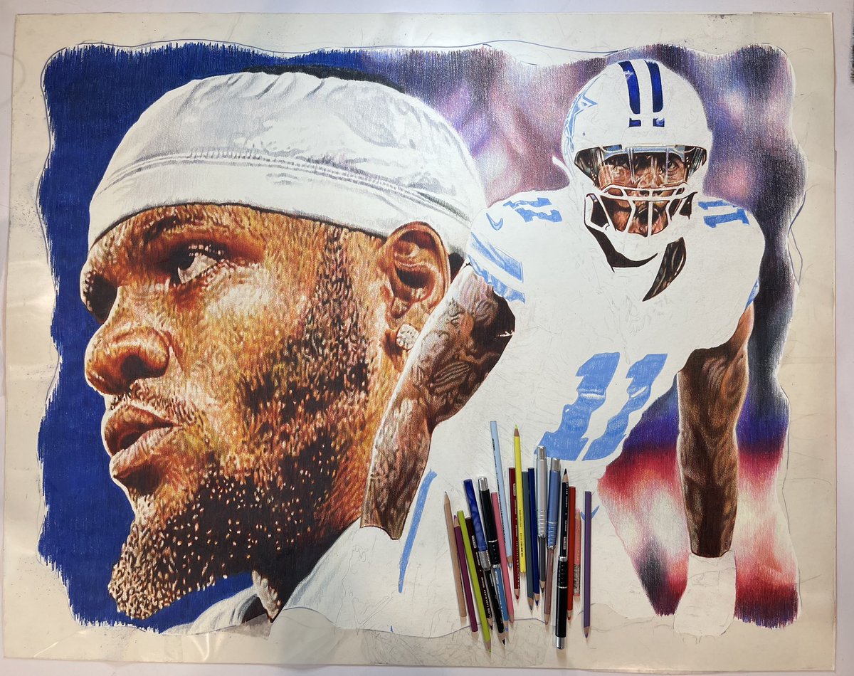 mattyglove's tweet photo. Today’s progress on Micah piece in colored pencil…
Beginning to come together a little bit..
Glove
https://t.co/2GwZnbRKQc
#football #art #DallasCowboys https://t.co/bQ3OpmNGsG