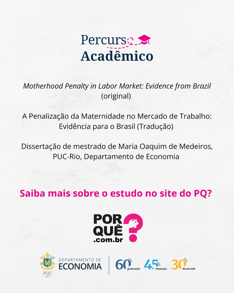 A economista considera que os resultados indicam maior necessidade de políticas públicas que apoiem as mães no mercado de trabalho. 

Confira: porque.com.br/como-a-materni…

#pesquisa #mercadodetrabalho #mulheres #genero #maternidade