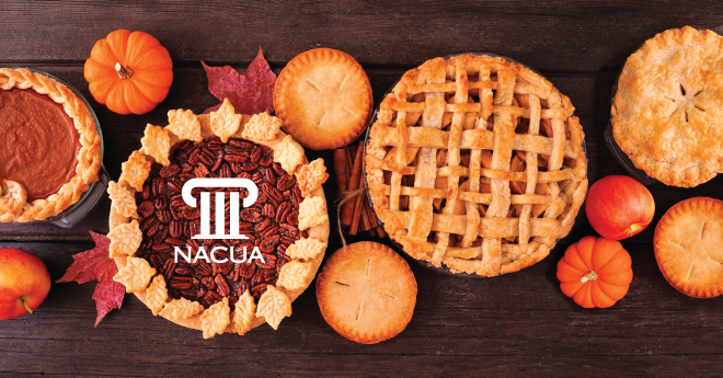 Happy Thanksgiving, from the NACUA family to yours. We are thankful for our phenomenal members—we wouldn’t be NACUA without you!