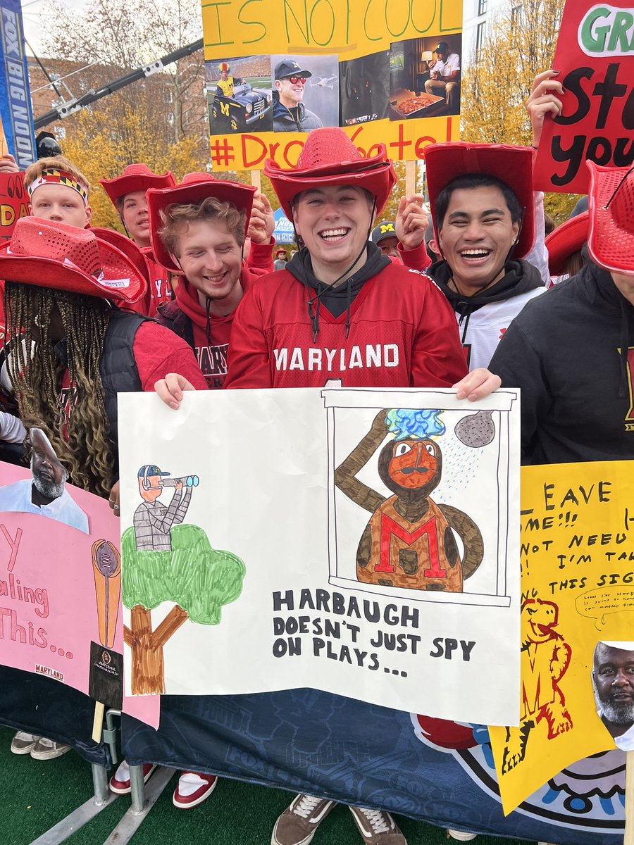 ChuckDouglas_'s tweet photo. Terp Nations sign game was on point.. 🪧
Tv didn't even show some of the best ones for fear of offending Conference darling, Michigan.
@FOXSports @BNKonFOX @CFBONFOX
@TerpsFootball #SignGate #MICHvsMD @B1Gfootball https://t.co/i8WKa1e4IH