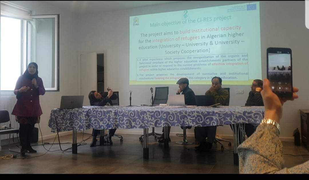 ciresproject's tweet photo. Professeur Naouel Abdellatif Mami,  Vice recteur des relations extérieureset coordinatrice du projet Ci-RES a été invitée par le CREAD pour présenter les résultats du projet 
Ciresproject au niveau du CREAD aujourd'hui 21 Novembre 2023. https://t.co/Fgjr5j6KZE