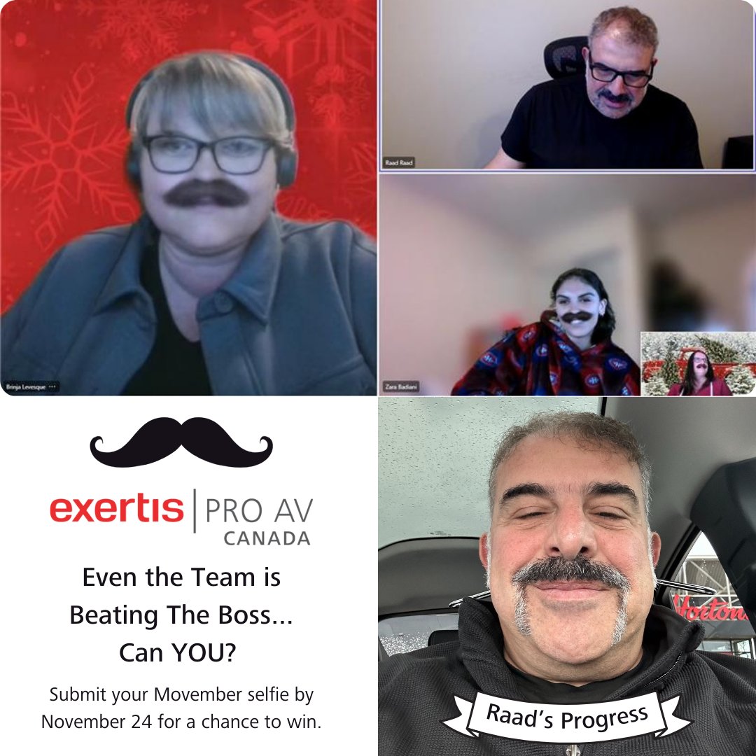 Are you even trying to #BeatTheBoss in our Movember challenge? Our Exertis Pro AV team is giving Raad Raad a run for his money!  Don't miss out—submit your selfie for a chance to outshine the boss in our Beat the Boss category. 

Contest Details: ow.ly/ilkX50Qa3aJ