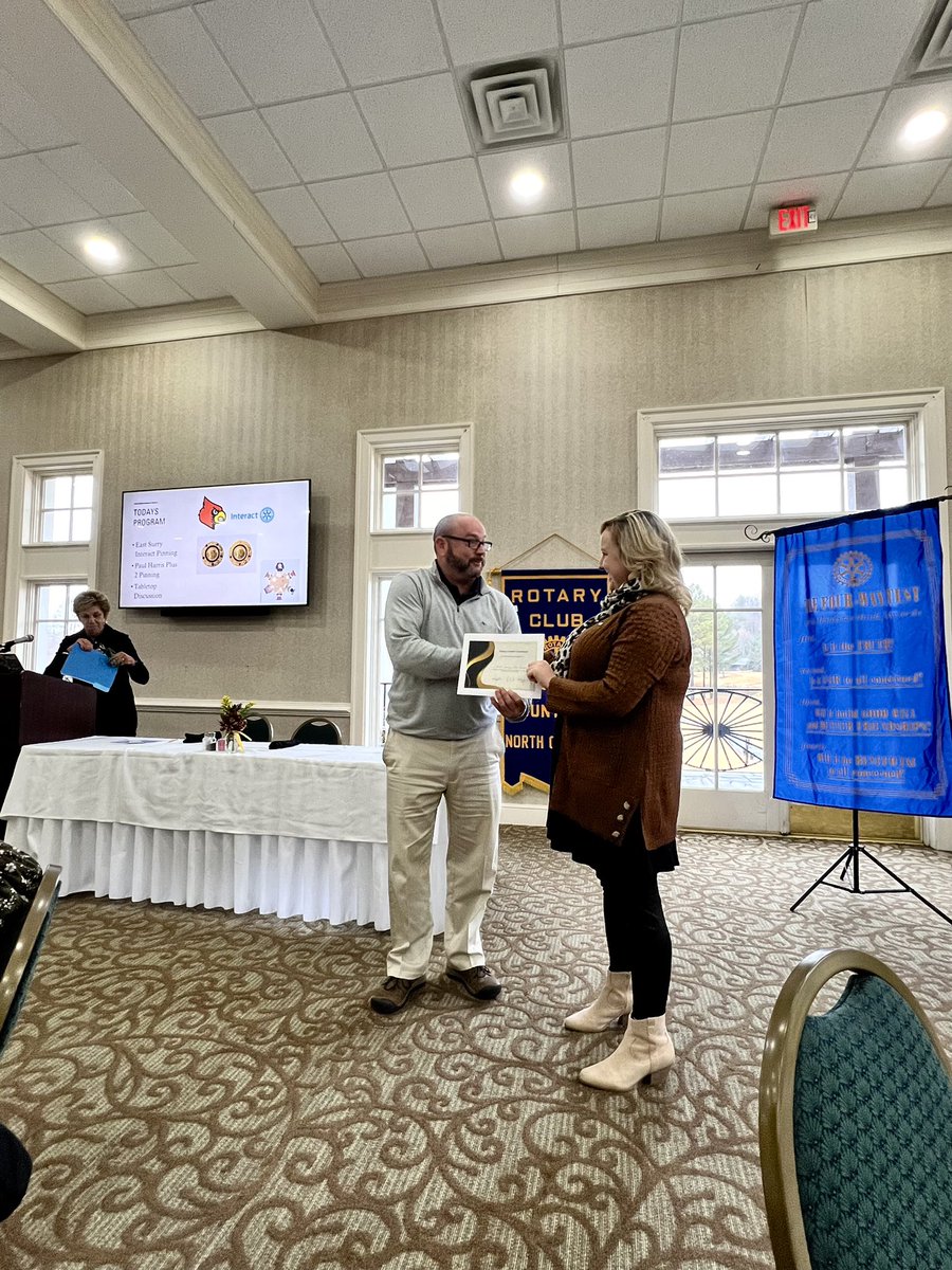 East Surry Interact Club (@es_interact) on Twitter photo East Surry Interact had their Pinning Ceremony today at Cross Creek Country Club! We also received the Rotary Citation Certificate!
President Coraleigh Wells gave an update to Mount Airy Rotary on past and present East Surry Interact Events!
<a href="/eastsurryhs/">East Surry HS</a> <a href="/SurryCoSchools/">Surry County Schools</a> <a href="/Rotary/">Rotary International</a> East Surry Interact had their Pinning Ceremony today at Cross Creek Country Club! We also received the Rotary Citation Certificate!
President Coraleigh Wells gave an update to Mount Airy Rotary on past and present East Surry Interact Events!
<a href="/eastsurryhs/">East Surry HS</a> <a href="/SurryCoSchools/">Surry County Schools</a> <a href="/Rotary/">Rotary International</a>