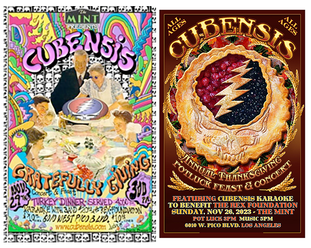 The Cubensis Annual Thanksgiving Potluck Feast and Concert returns from its pandemic-induced hiatus this Sunday to The Mint in LA. Gather, feast, and sing a song for Rex! wl.seetickets.us/event/cubensis… @Cubensisband