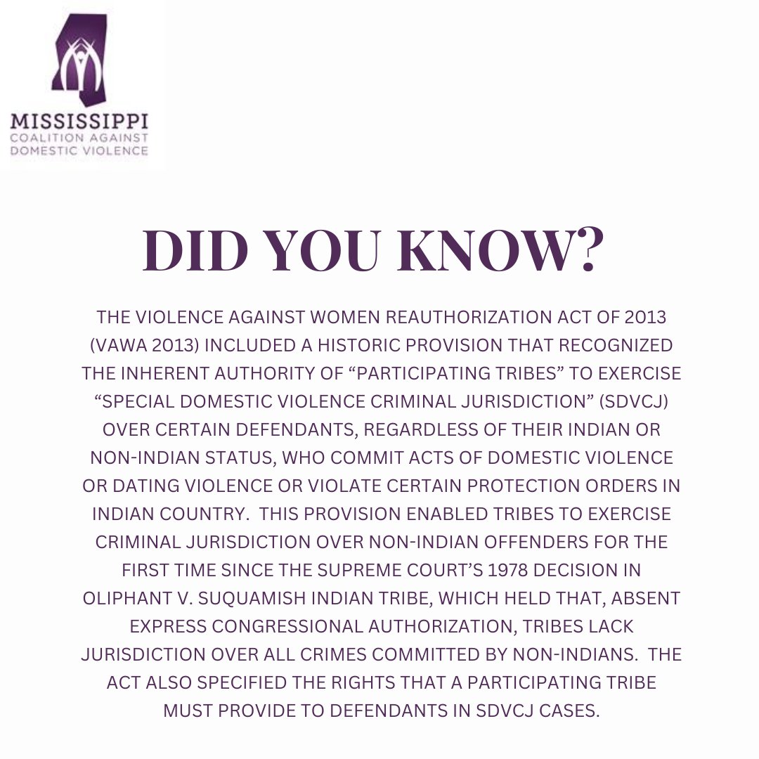 To learn more about the reauthorizations for the Violence Against Womens Act, visit this website: justice.gov/.../2013-and-2…... #Every1KnowsSome1 #GiveForDV #DomesticViolenceAdvocacy #NonprofitWork #MCADV