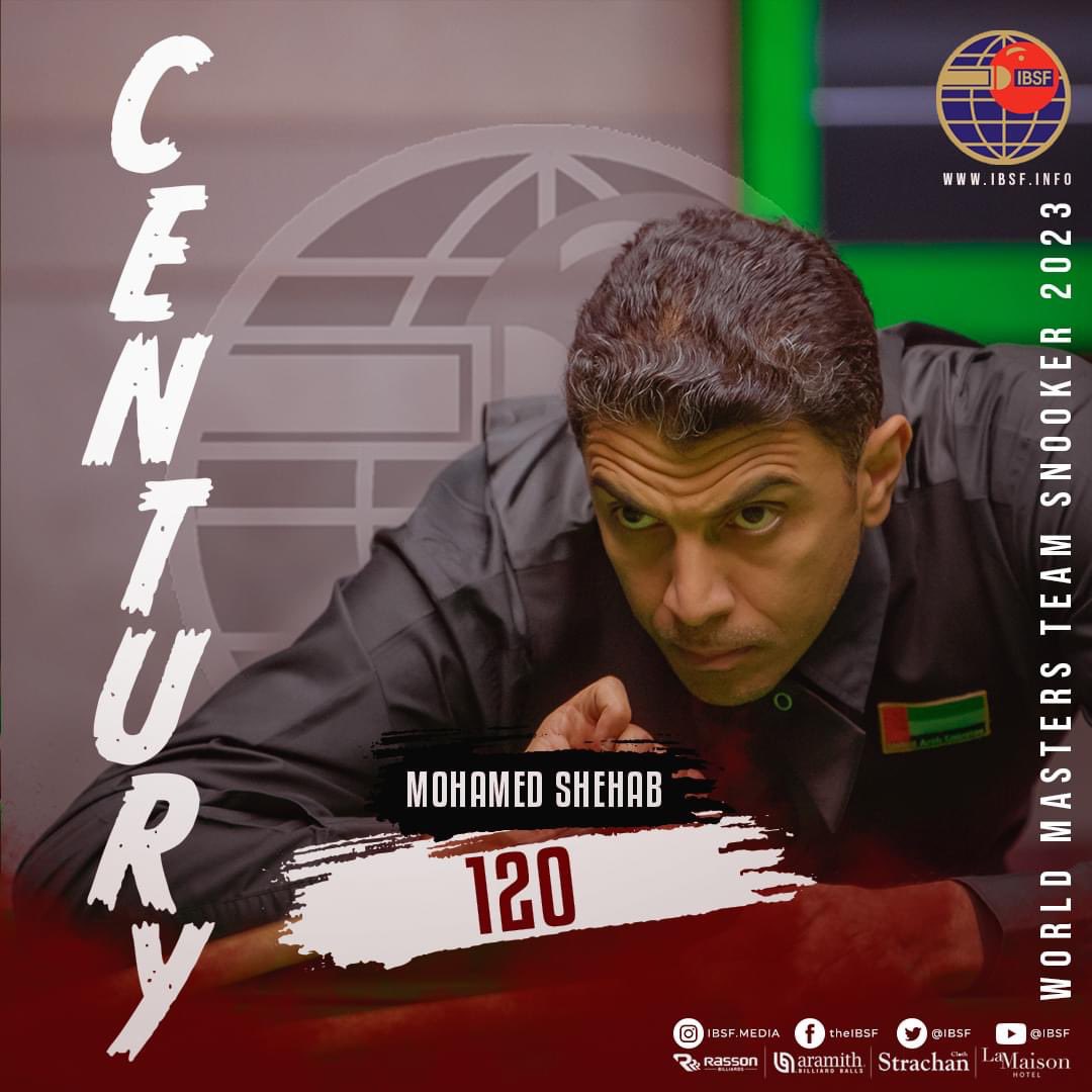 ibsf's tweet photo. Mohamed Shehab bettered the high break by scoring 120 points break during the match against team Iran-1.
#LetsPlaySnooker
#WorldChampionships2023
#Doha #Qatar #TeamSnooker #Masters https://t.co/WMLxNKOHqb